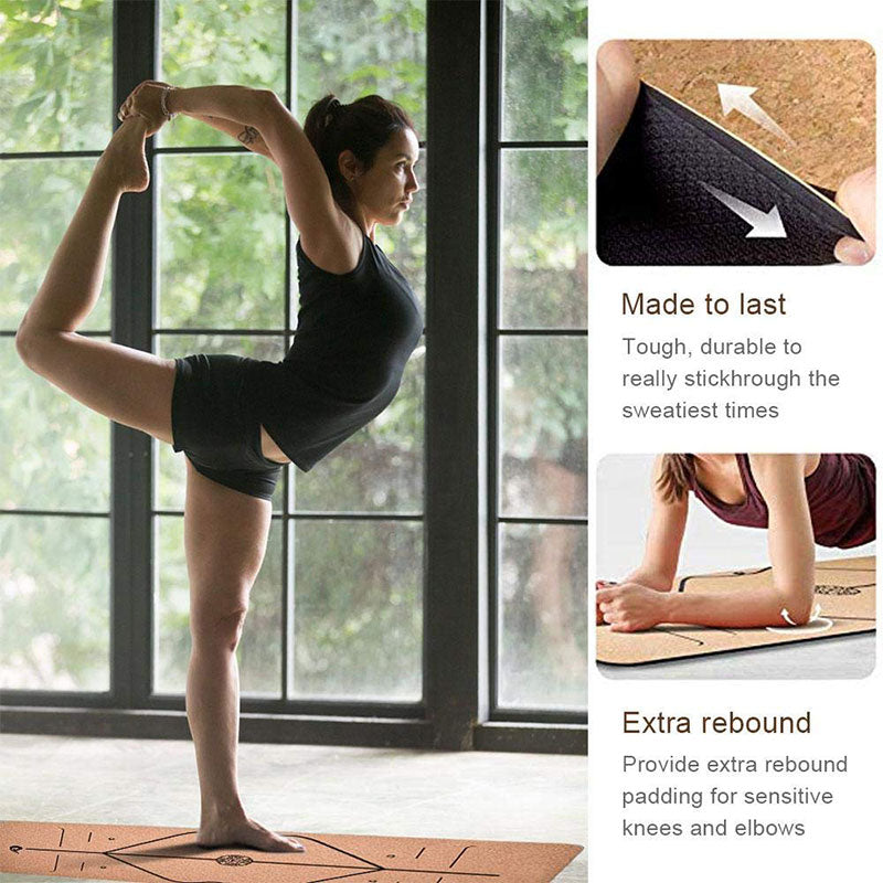 100% Organic Cork and Rubber Yoga Mat