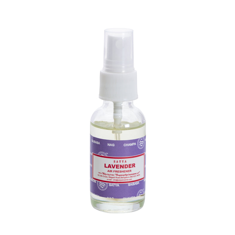 Lavendel Spray (30ml) von Satya – Beruhigendes Raumspray mit ätherischen Lavendelölen für Entspannung und Meditation