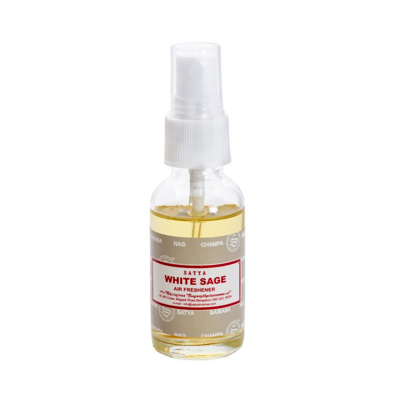 White Sage Spray (30ml) von Satya – Reinigendes Raumspray mit ätherischem White Sage Öl für Klarheit und Erneuerung