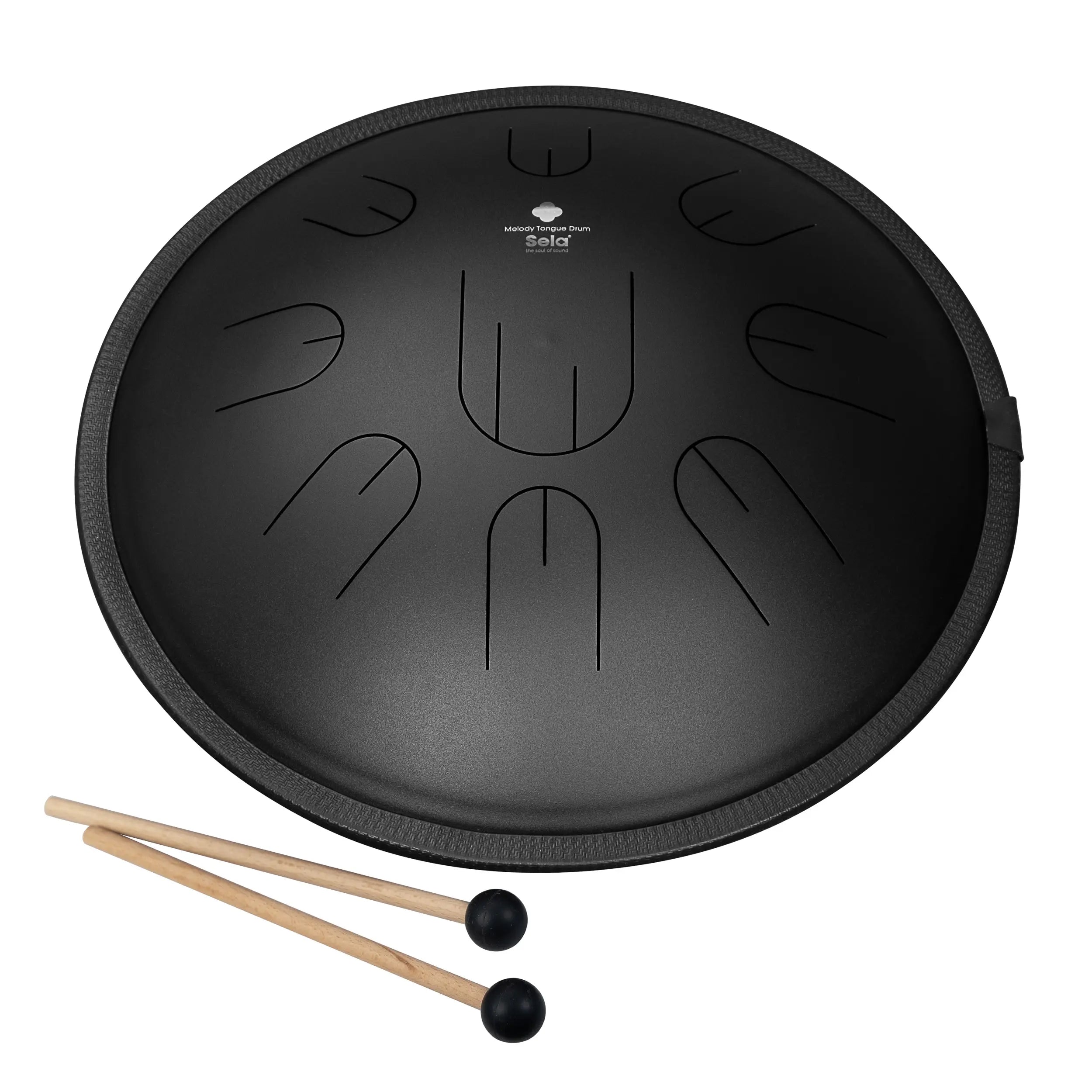 Melody Tongue Drum 14" D Kurd inkl. Tasche | Schwarz | Sela