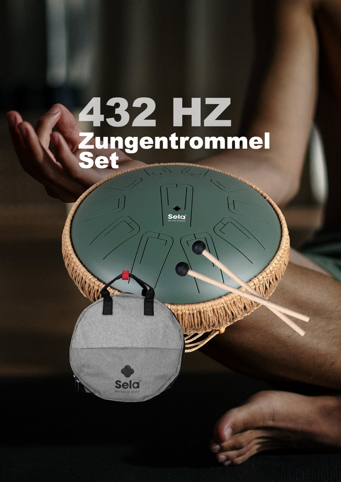 Unity Tongue Drum 13" C Major 432 Hz inkl. Tasche | Grün  Sela - ZenDragon